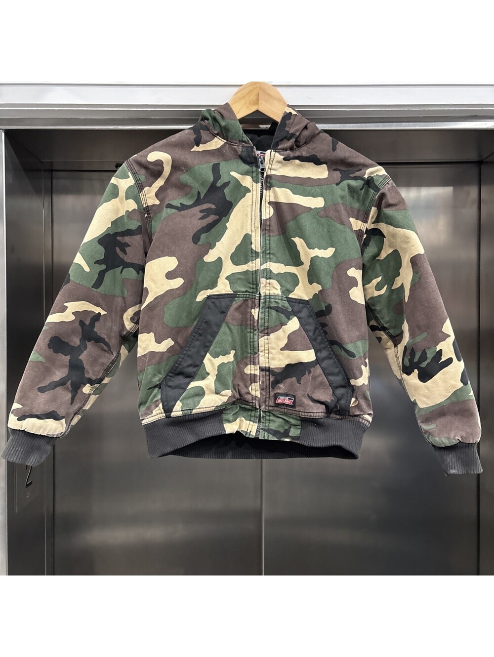 Vintage Youth Dickies Camo Zip Up Yr 13-14 Sz M Jacket